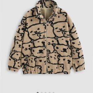 Cider Teddy Jacket in Black and Tan super cute bear jacket